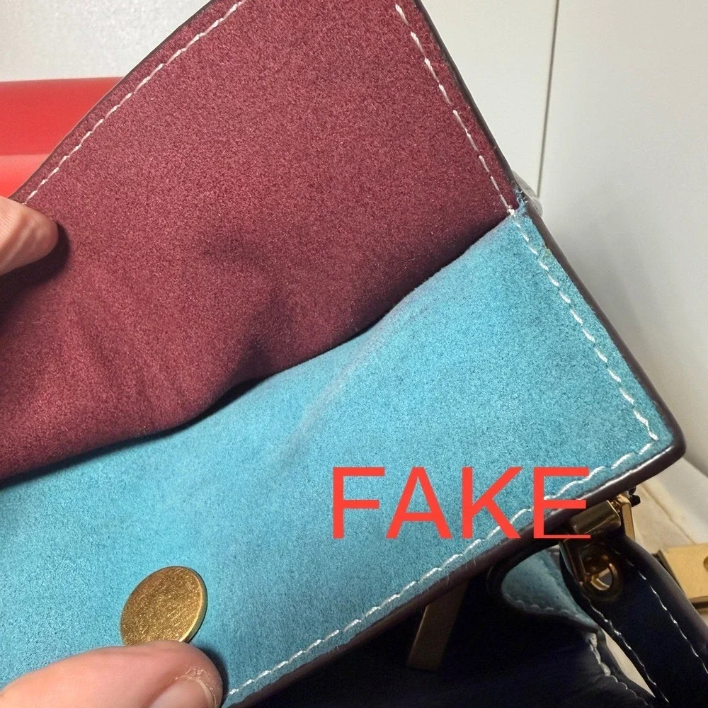 Don't buy a FAKE Tory Burch Lee Radziwill Suede/Leather double bag!
